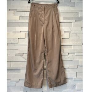 SERAPIS MARITIME Pleated Pocket Wide Leg Lightweight Tan Shean Pants Trousers XS
